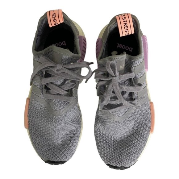 Adidas NMD R1 Running Shoes Grey Size 5.5 Sneakers Reflective Foam Cushioned NEW - Picture 7 of 11